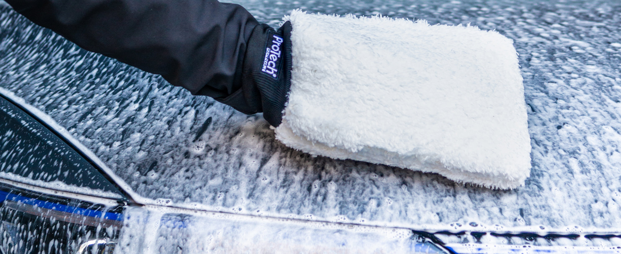 Gant de lavage automobile ProTech Detailing, accessoire pour lavage au shampoing autoconcentré, lavage sans rayure.